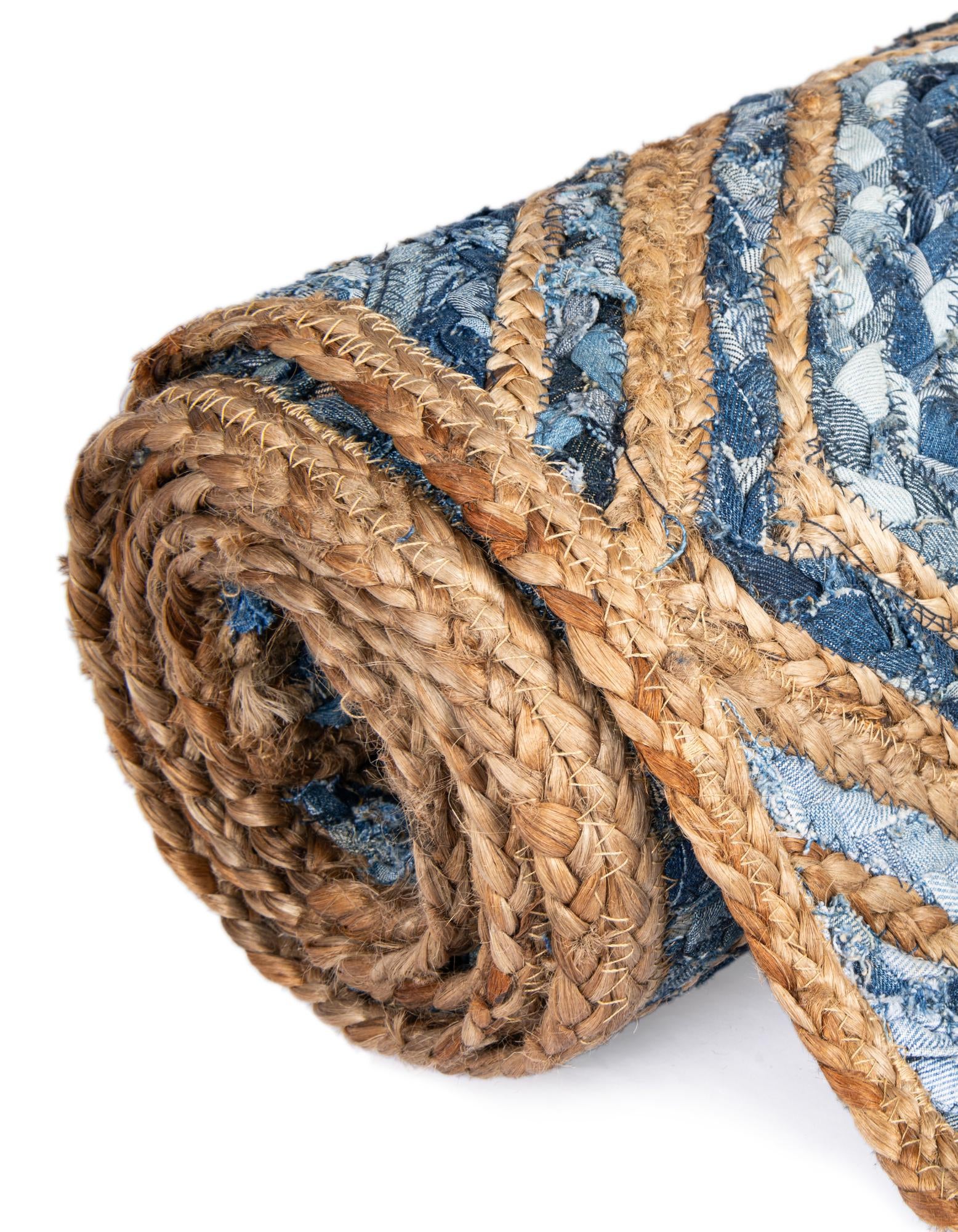 9' x 12' 2 Handmade Braided Jute Rug