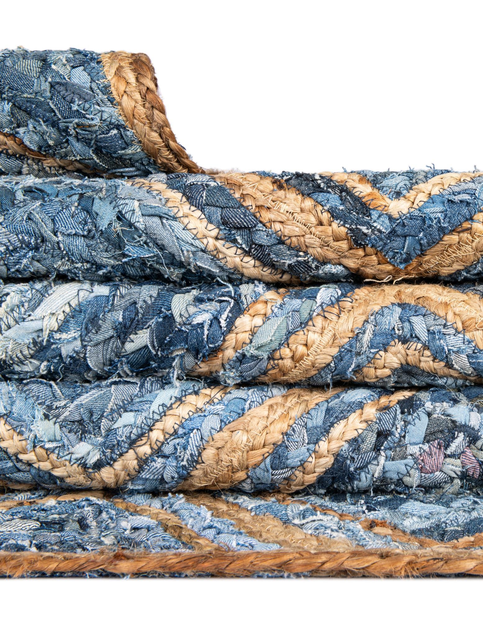 9' x 12' 2 Handmade Braided Jute Rug