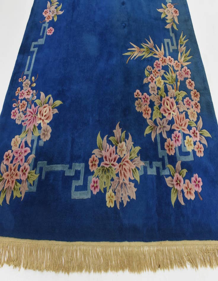 Detail image of 7' 6 x 10' 7 Hand Knotted Carved Pekin Wool Rug