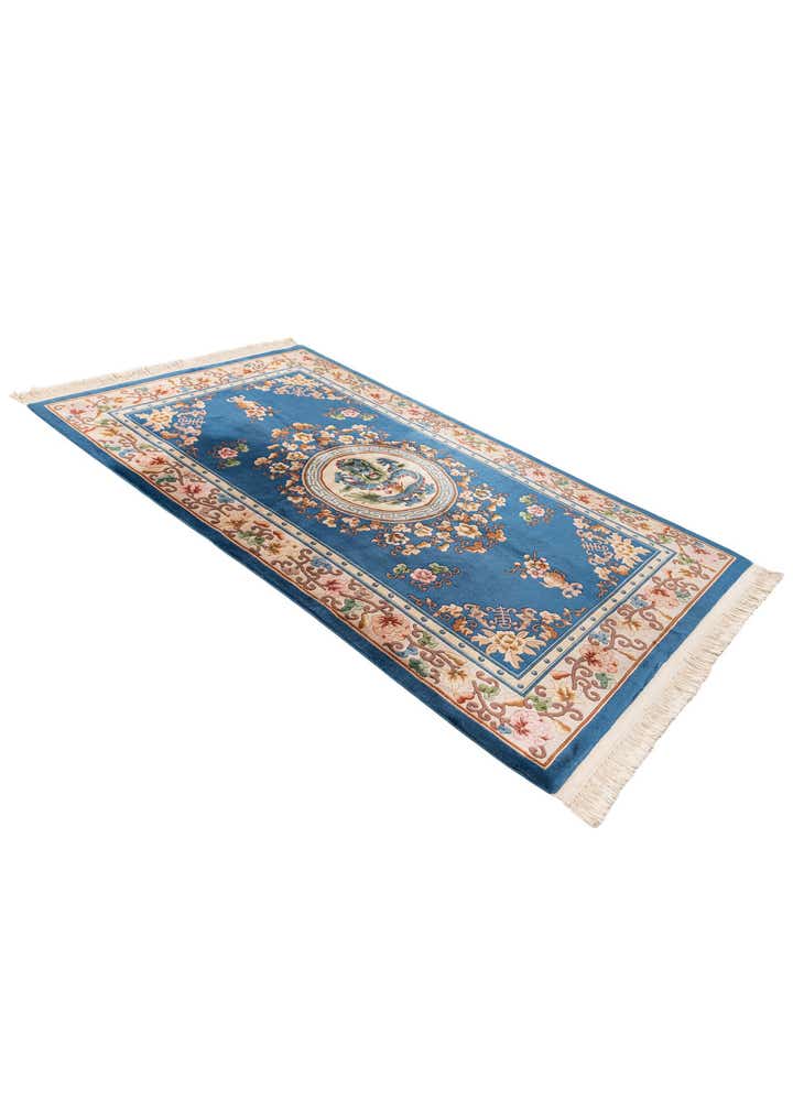 4' 11 x 8' 4 Hand Knotted Carved Pekin Wool Rug