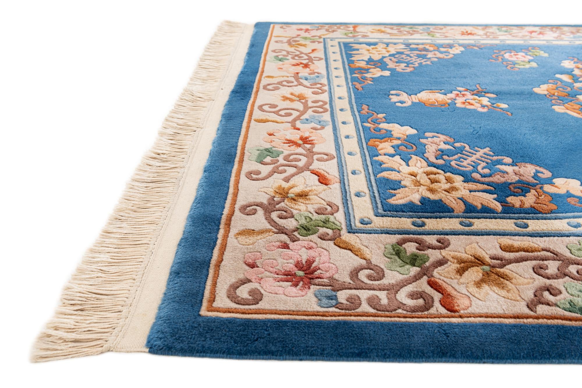 150cm x 255cm anudado a mano Pekín tallado Alfombra Lana