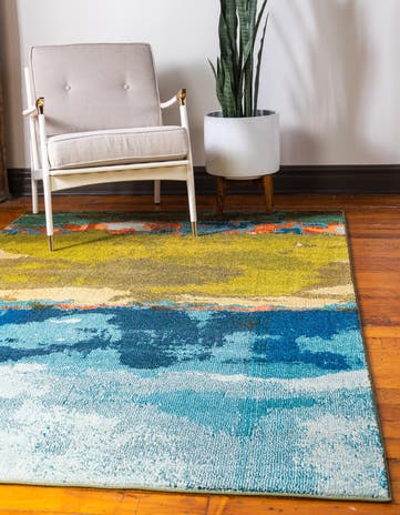 Blue Washable Casablanca Rug