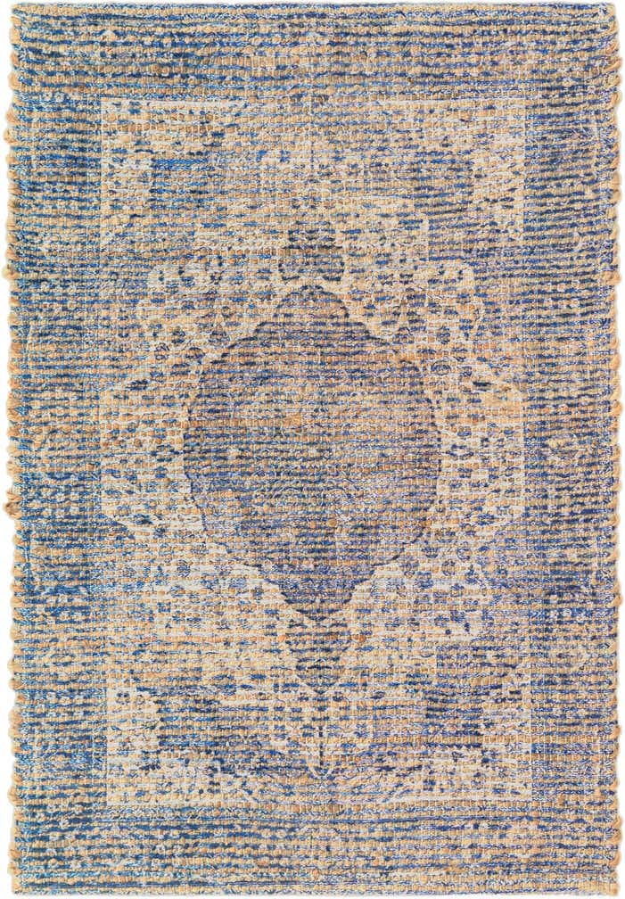 2' x 3' 1 Hand Woven Chenille Jute Rug