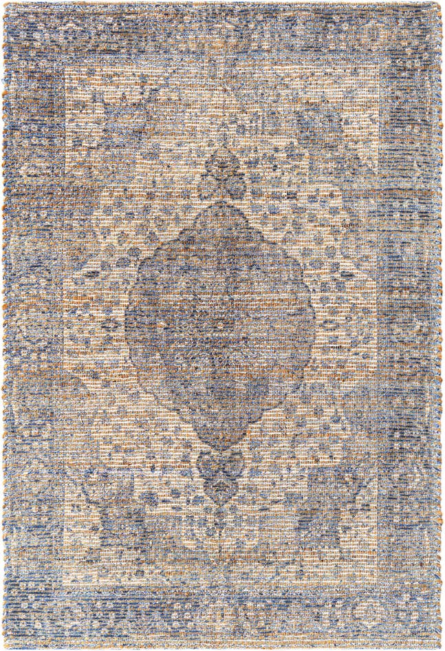 Detail image of 4' 1 x 6' 1 Hand Woven Chenille Jute Rug
