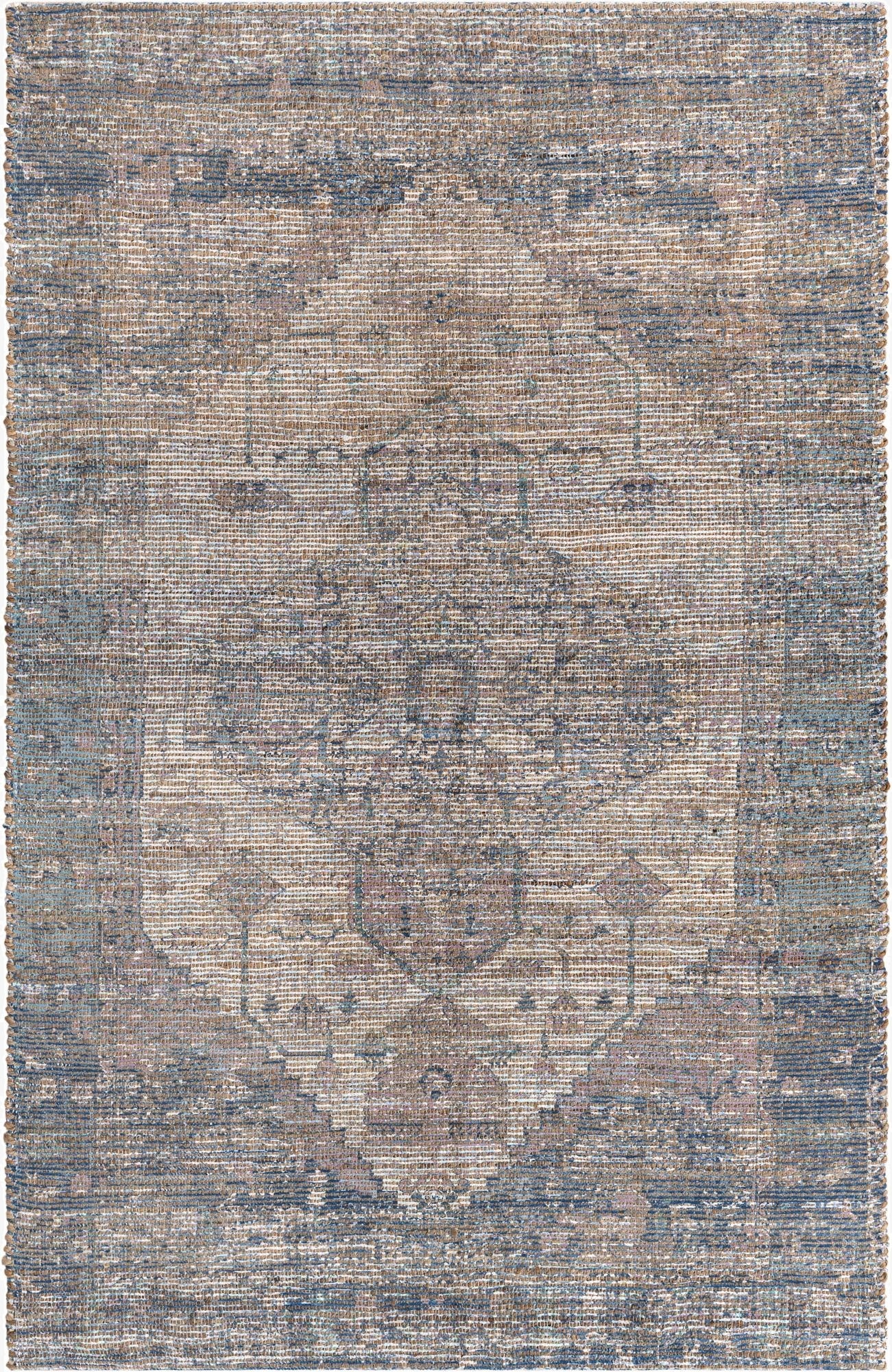 5' 3 x 8'  Hand Woven Chenille Jute Rug