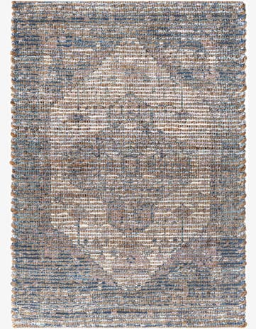 2' x 3' 1 Hand Woven Chenille Jute Rug