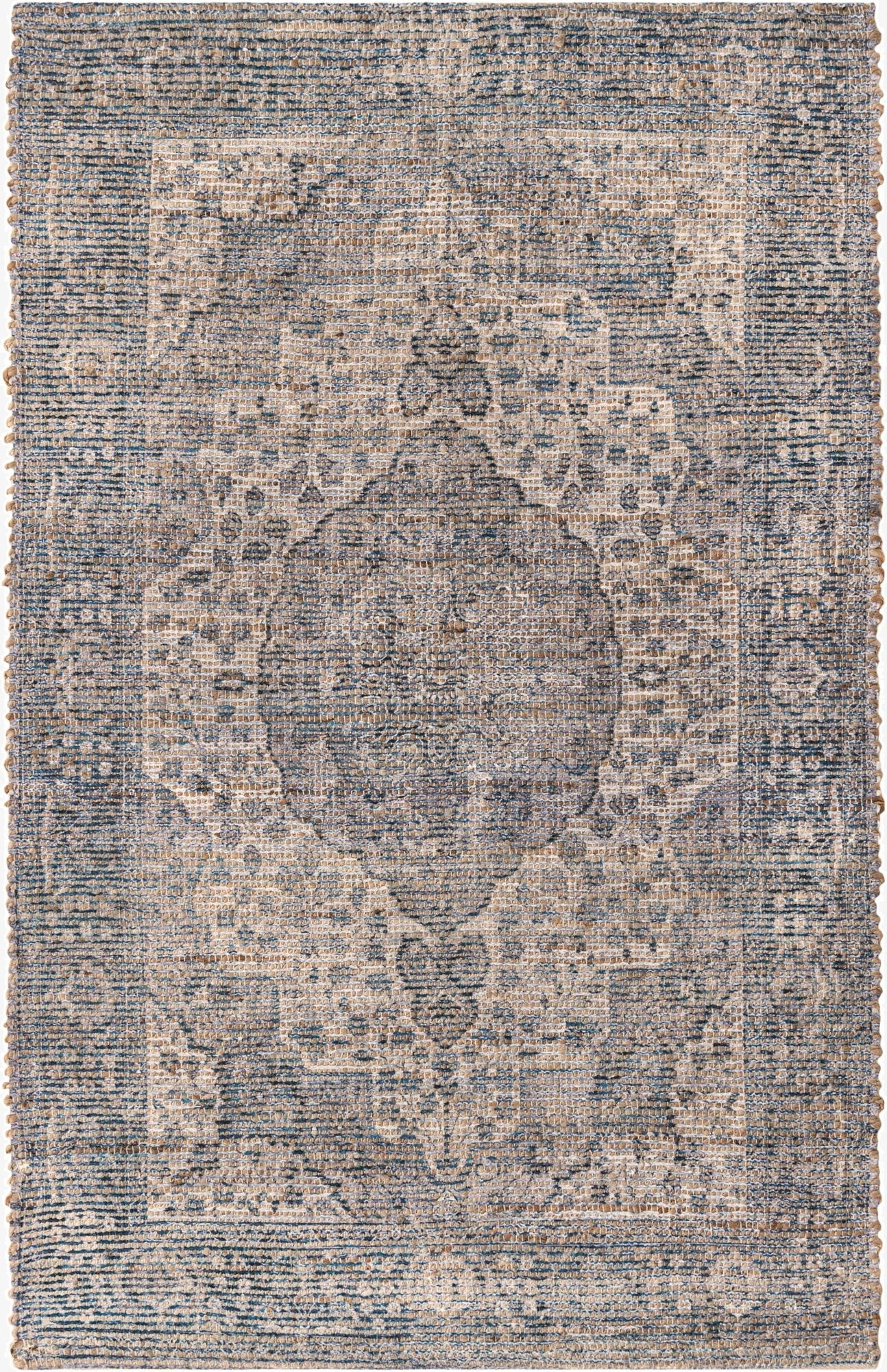 4' 1 x 6' 1  Hand Woven Chenille Jute Rug