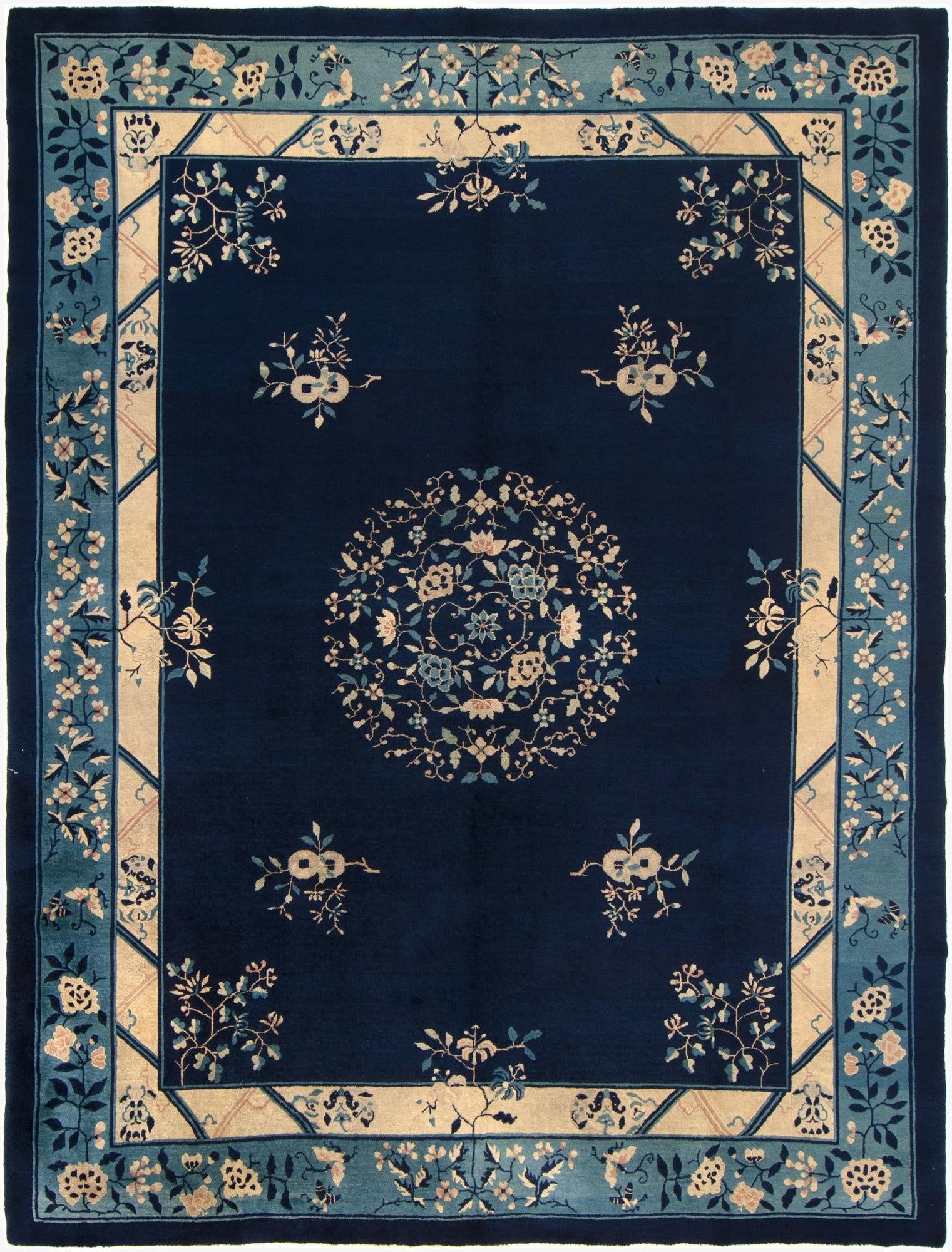 9' 1 x 11' 9  Hand Knotted China Peking Rug