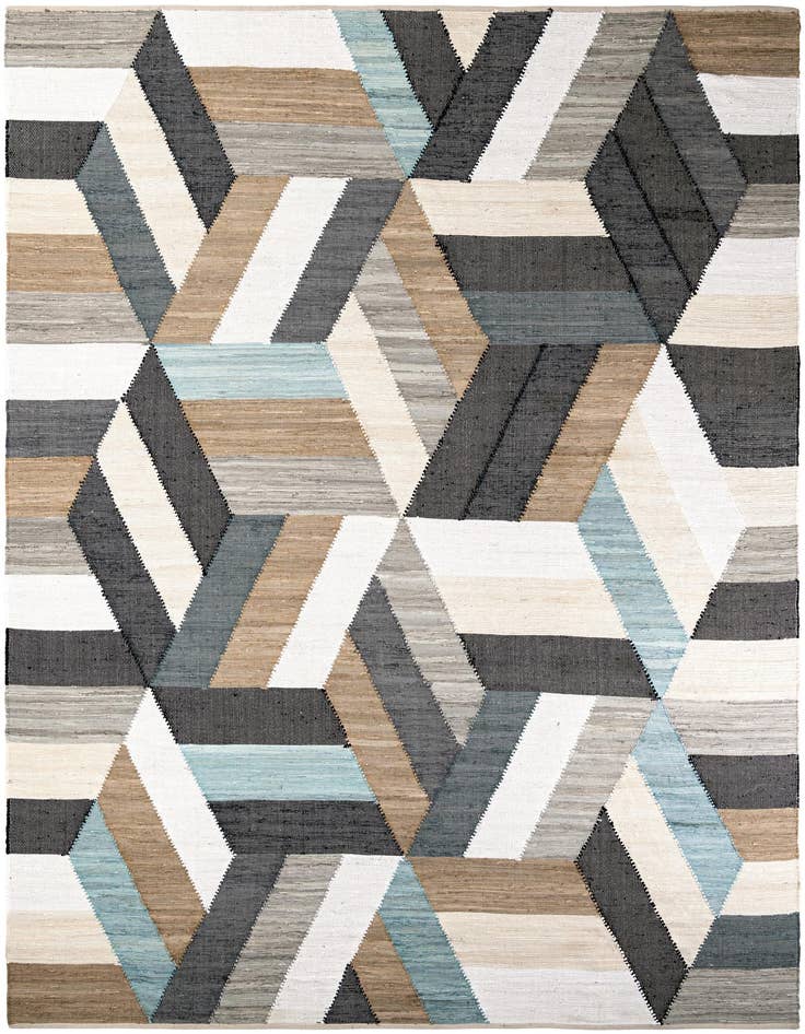 Detail image of 10' x 14' 1 Hand Braided Chindi Cotton Rug