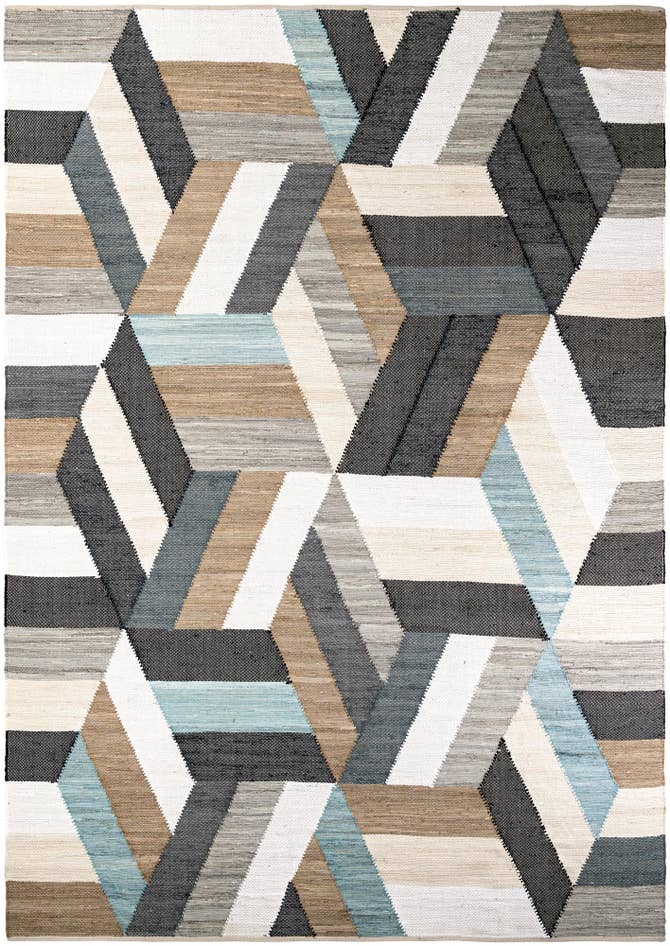 Detail image of 10' x 14' 1 Hand Braided Chindi Cotton Rug