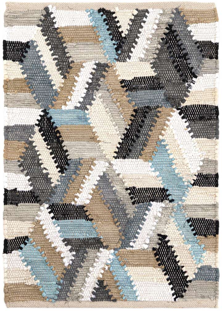2' x 3' 1 Hand Braided Chindi Cotton Rug