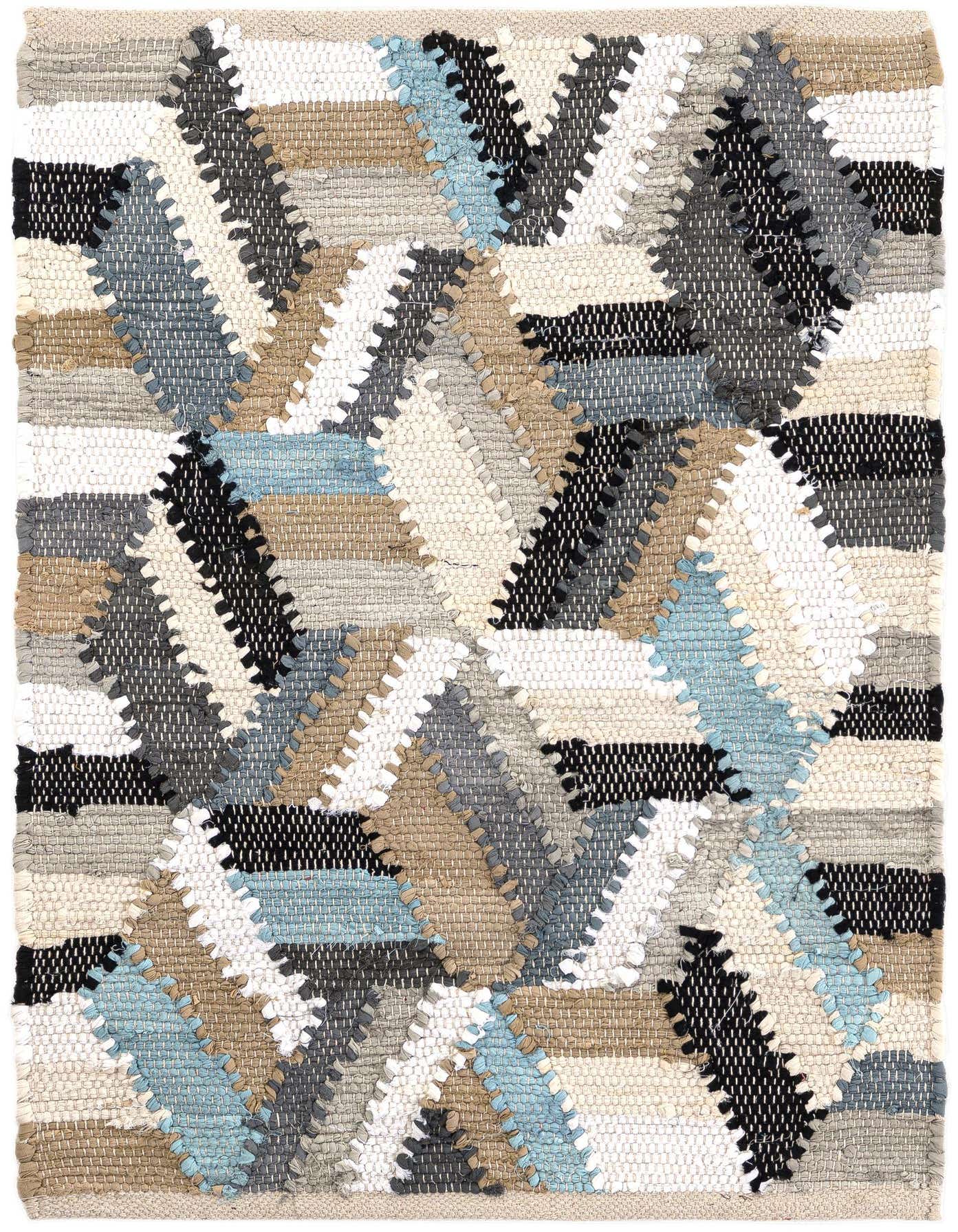 2' x 3' 1 Hand Braided Chindi Cotton Rug