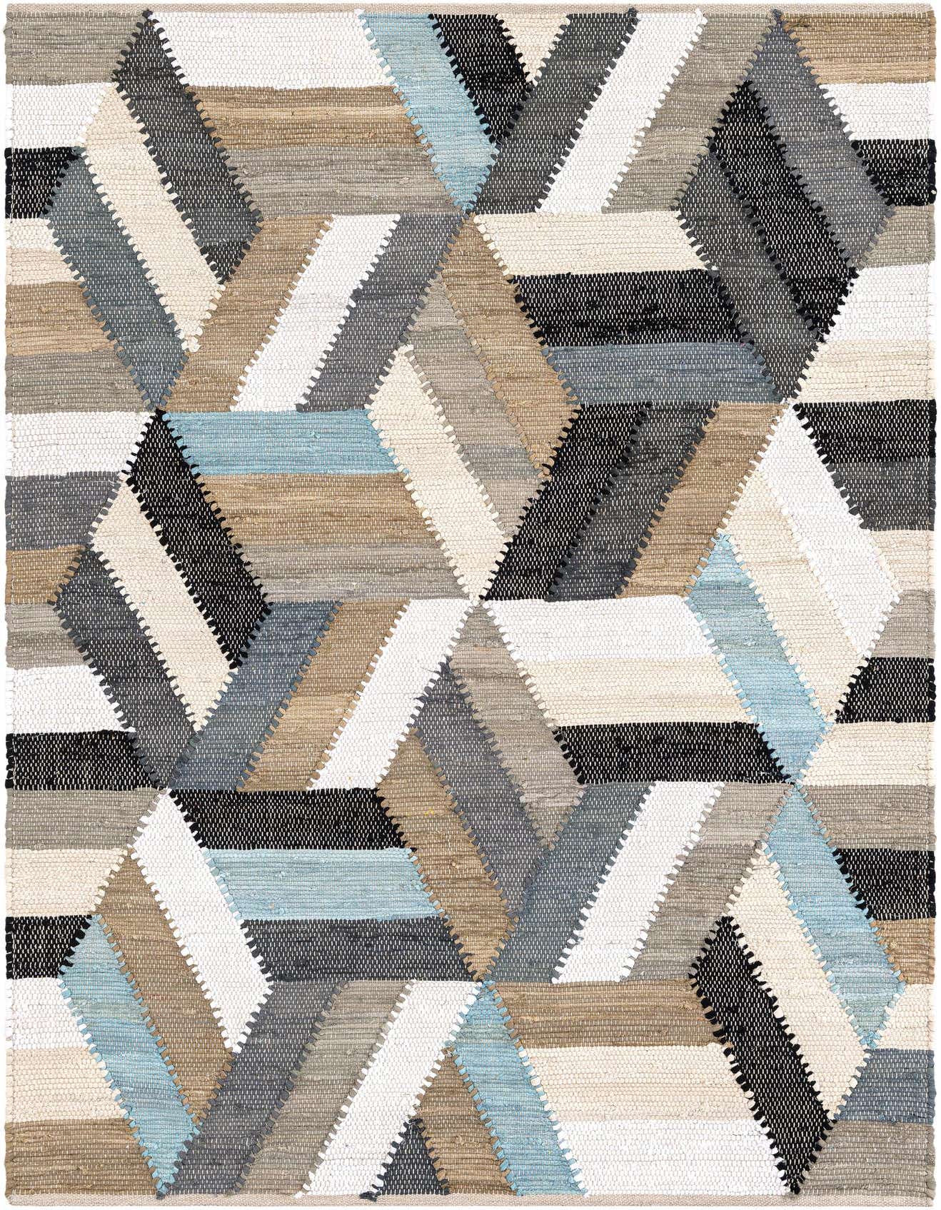 4' 1 x 6' 1 Hand Braided Chindi Cotton Rug