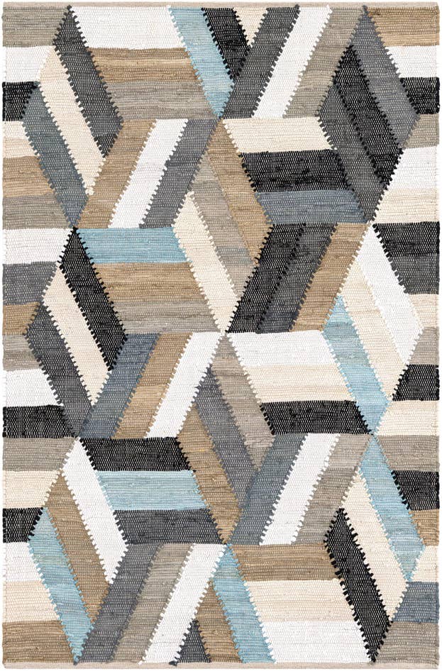 Detail image of 4' 1 x 6' 1 Hand Braided Chindi Cotton Rug