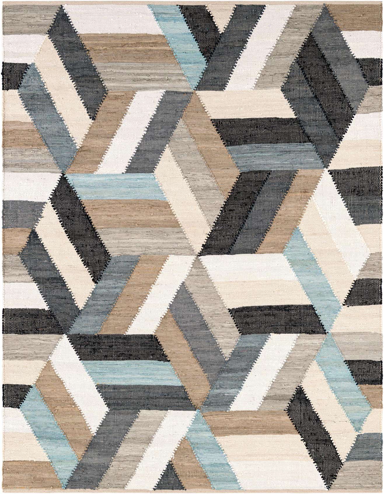 6' 1 x 9' Hand Braided Chindi Cotton Rug