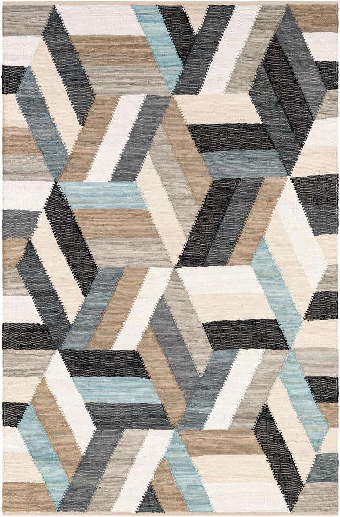 6' 1 x 9' Hand Braided Chindi Cotton Rug