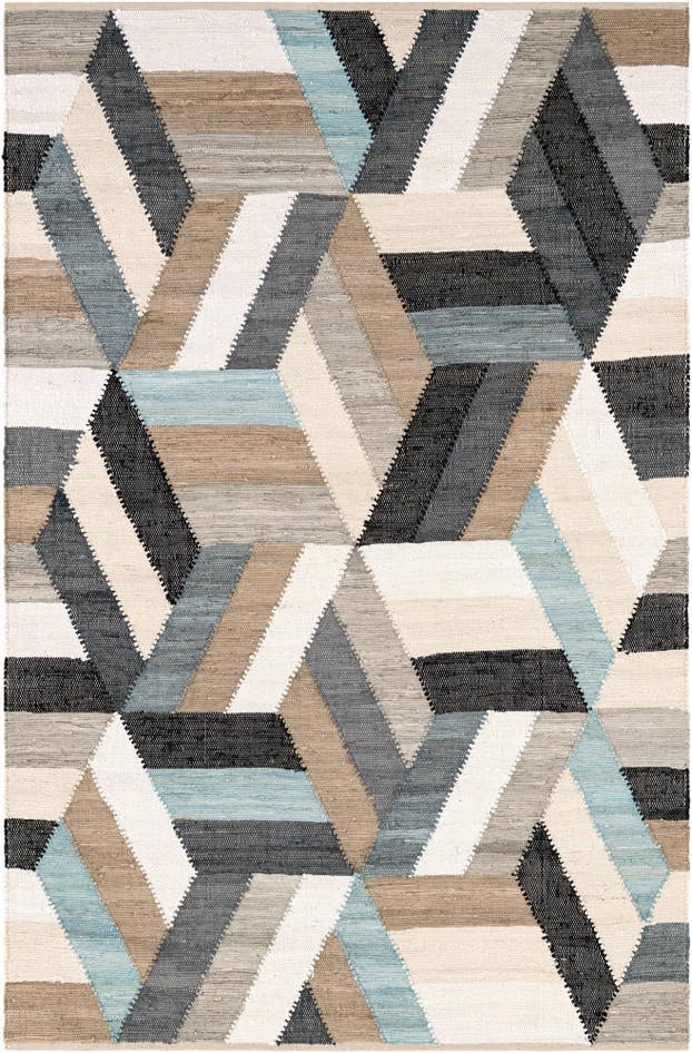 Detail image of 6' 1 x 9' Hand Braided Chindi Cotton Rug