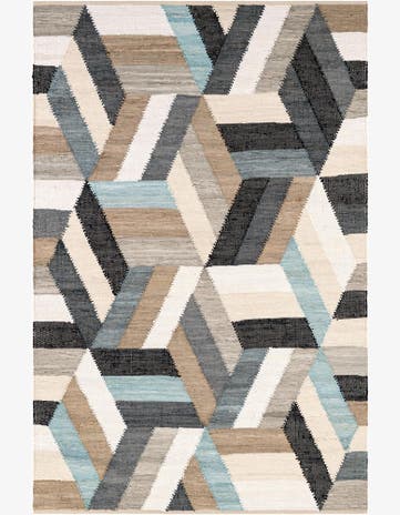 Blue Hand Braided Chindi Cotton Rug