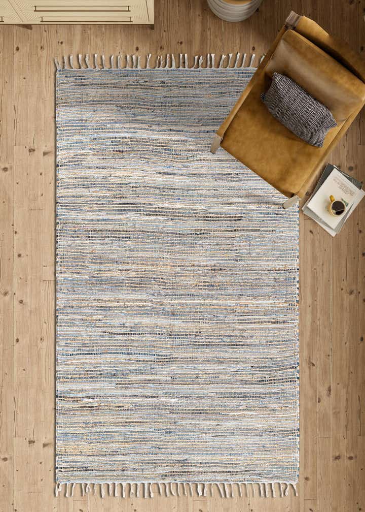 2' x 3' 1 Hand Woven Chindi Jute Rug