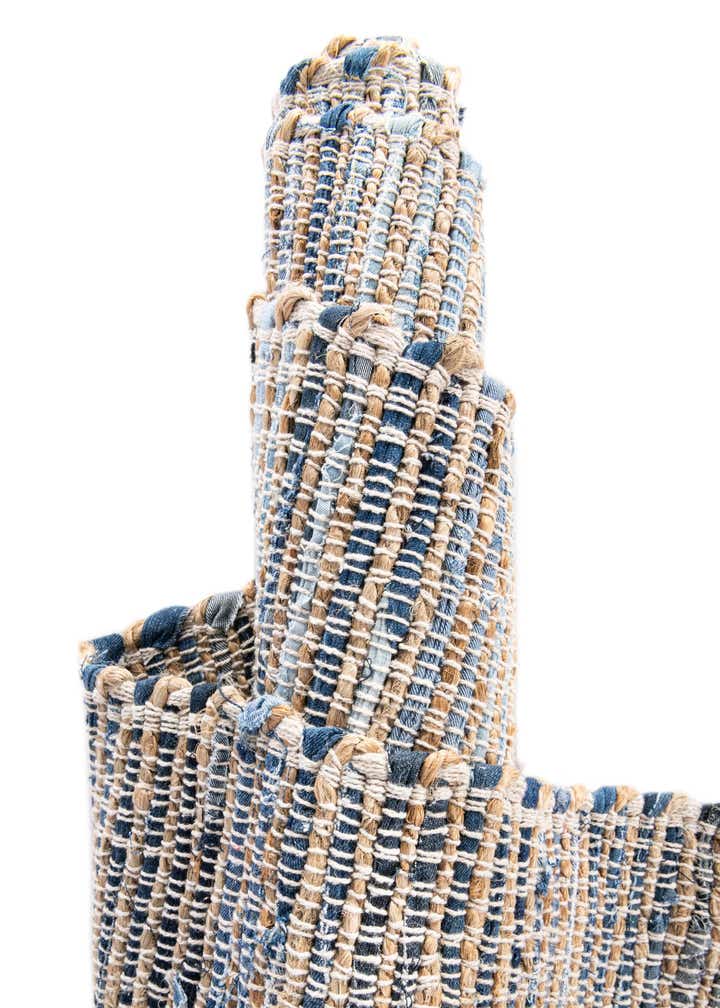 2' x 3' 1 Hand Woven Chindi Jute Rug
