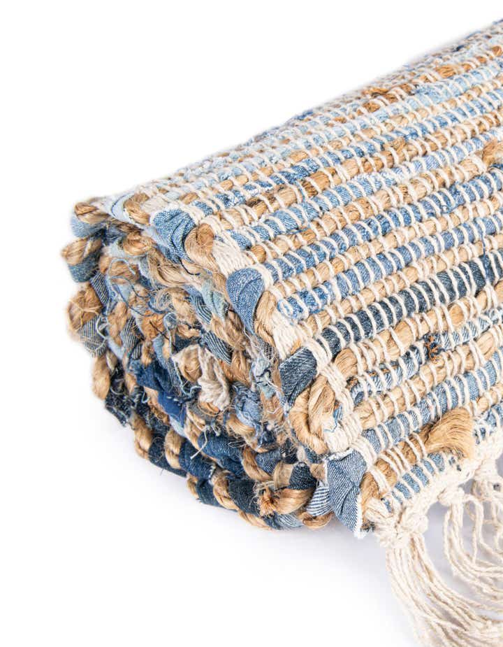 2' x 3' 1 Hand Woven Chindi Jute Rug