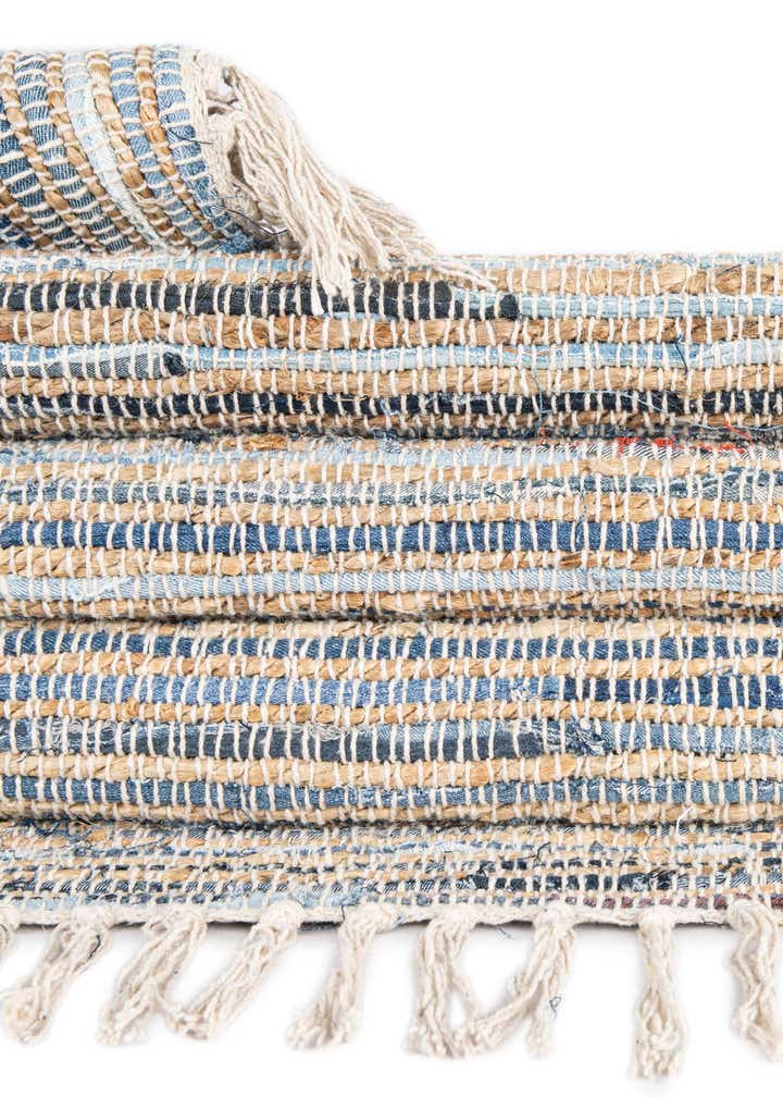 2' x 3' 1 Hand Woven Chindi Jute Rug