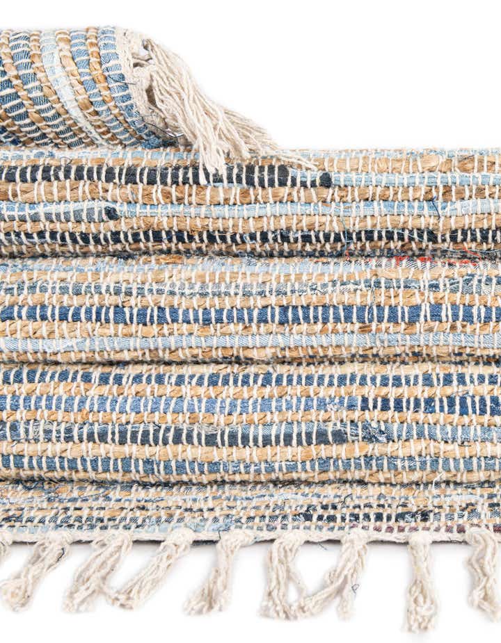 2' x 3' 1 Hand Woven Chindi Jute Rug