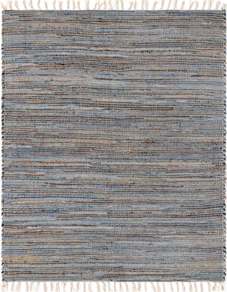 Detail image of 5' 1 x 8' Hand Woven Chindi Jute Rug