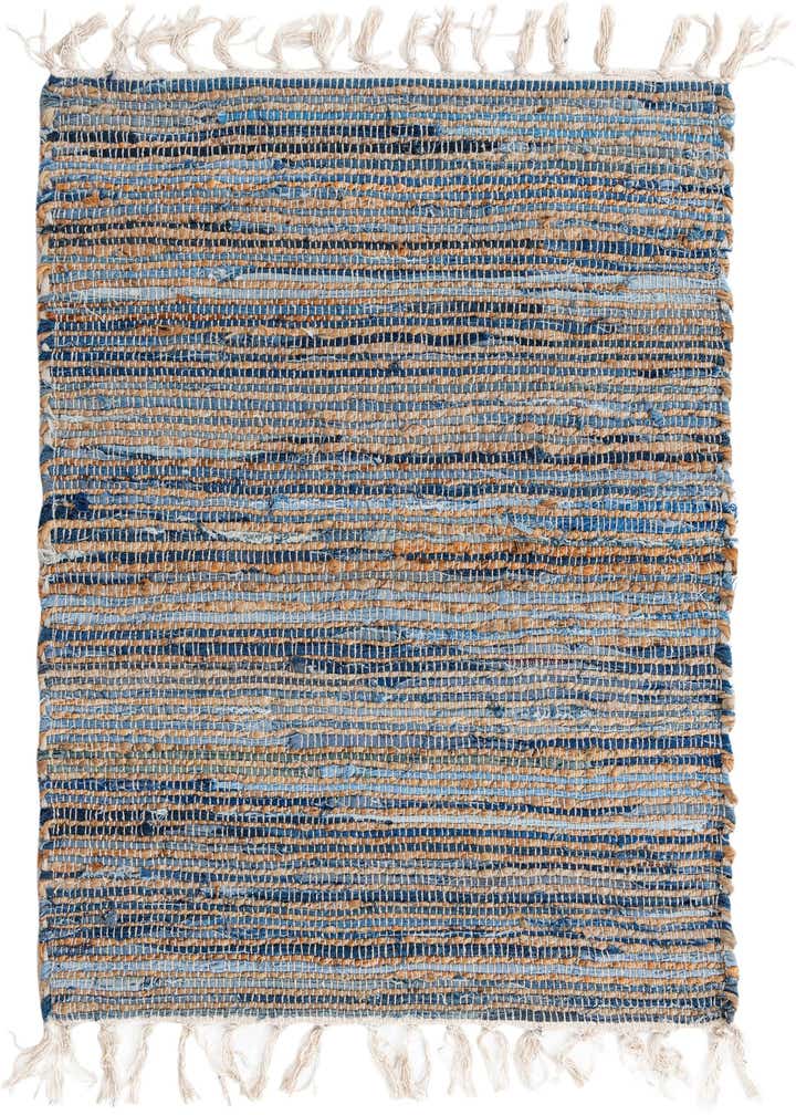 2' x 3' 1 Hand Woven Chindi Jute Rug