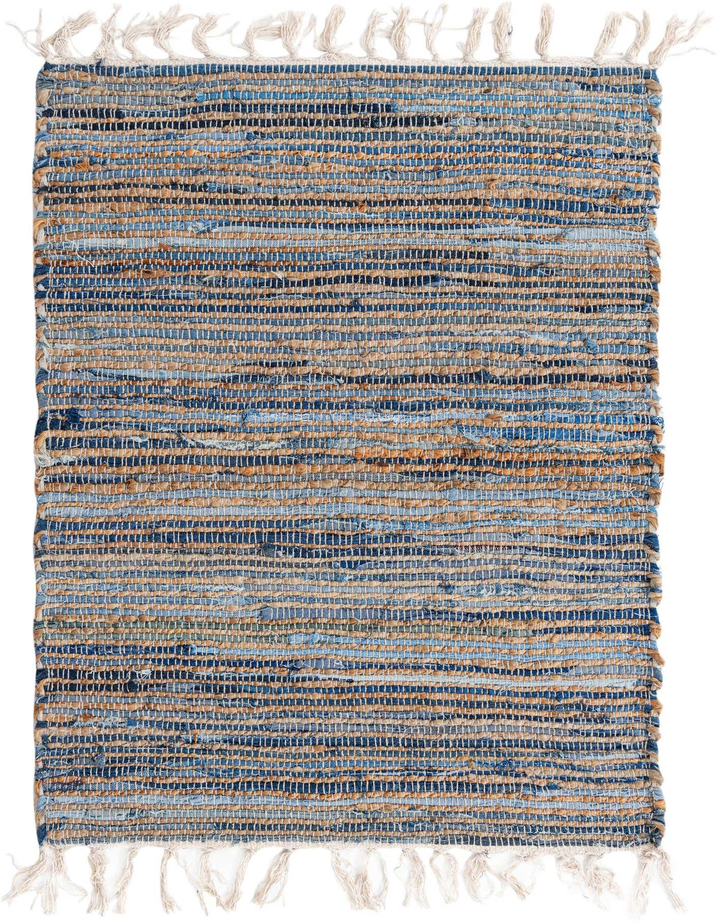 2' x 3' 1 Hand Woven Chindi Jute Rug