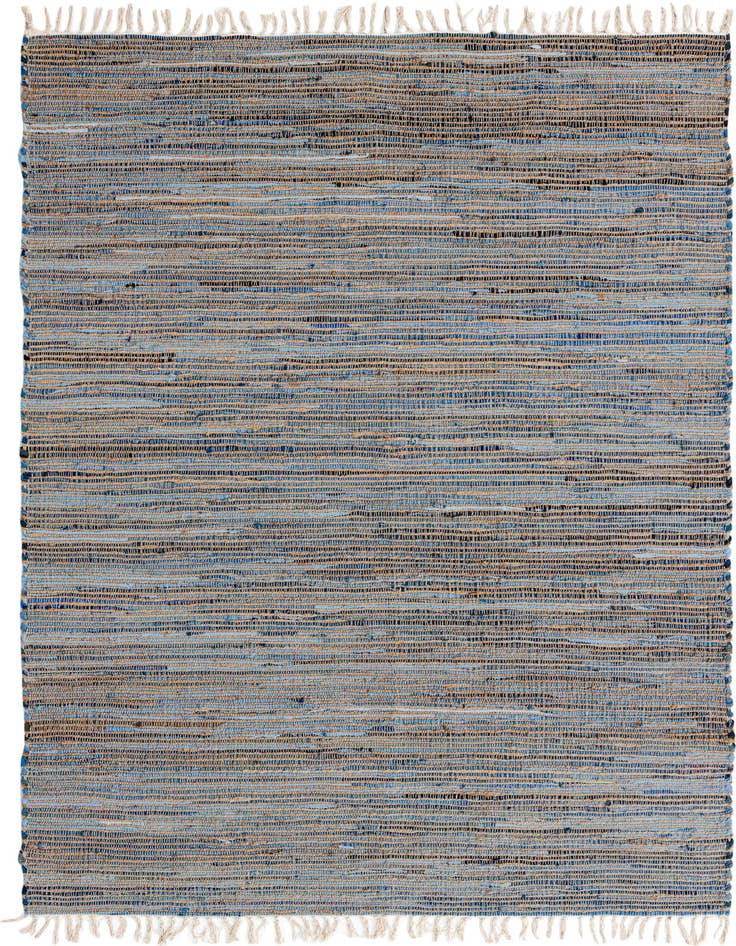 Detail image of 6' 1 x 9' Hand Woven Chindi Jute Rug