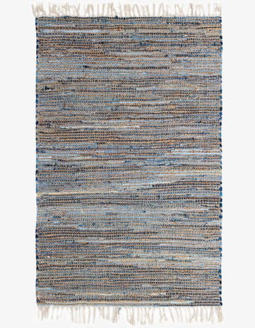 4' 1 x 6' 1 Hand Woven Chindi Jute Rug