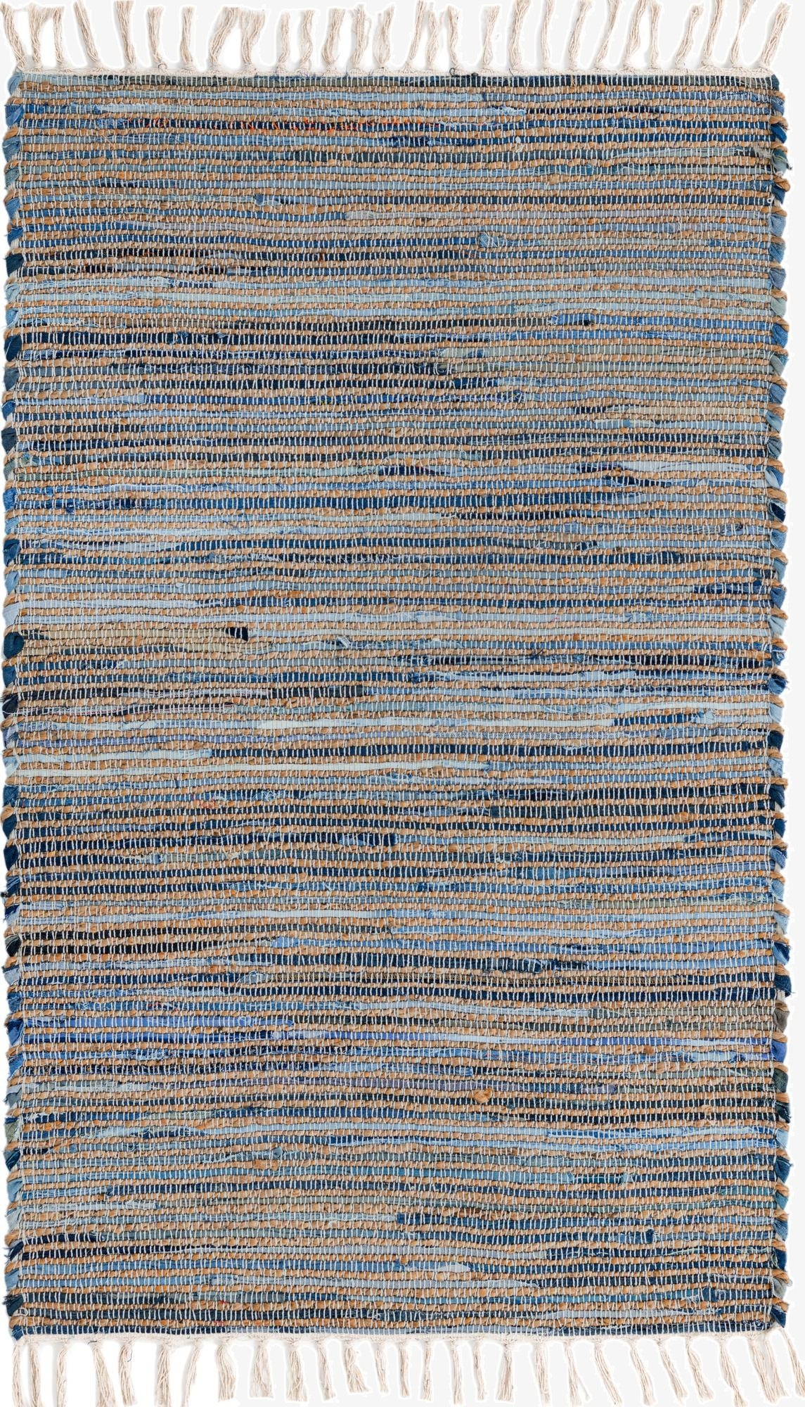 3' 3 x 5' 1  Hand Woven Chindi Jute Rug