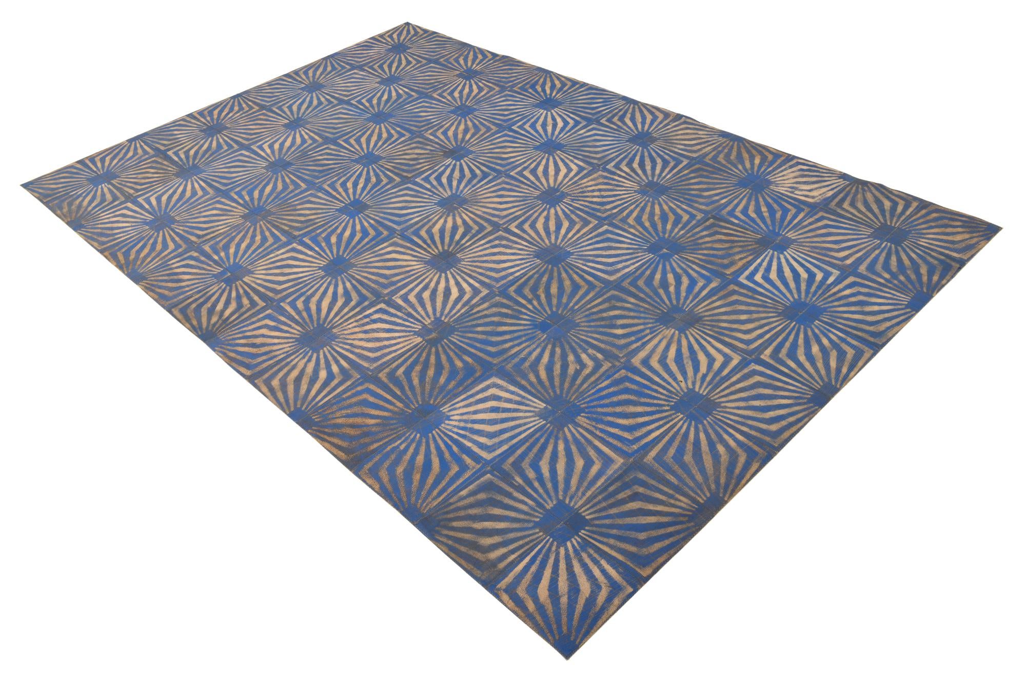 5' 3 x 8' Cowhide Leather Rug
