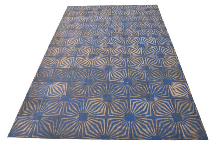 5' 3 x 8' Cowhide Leather Rug