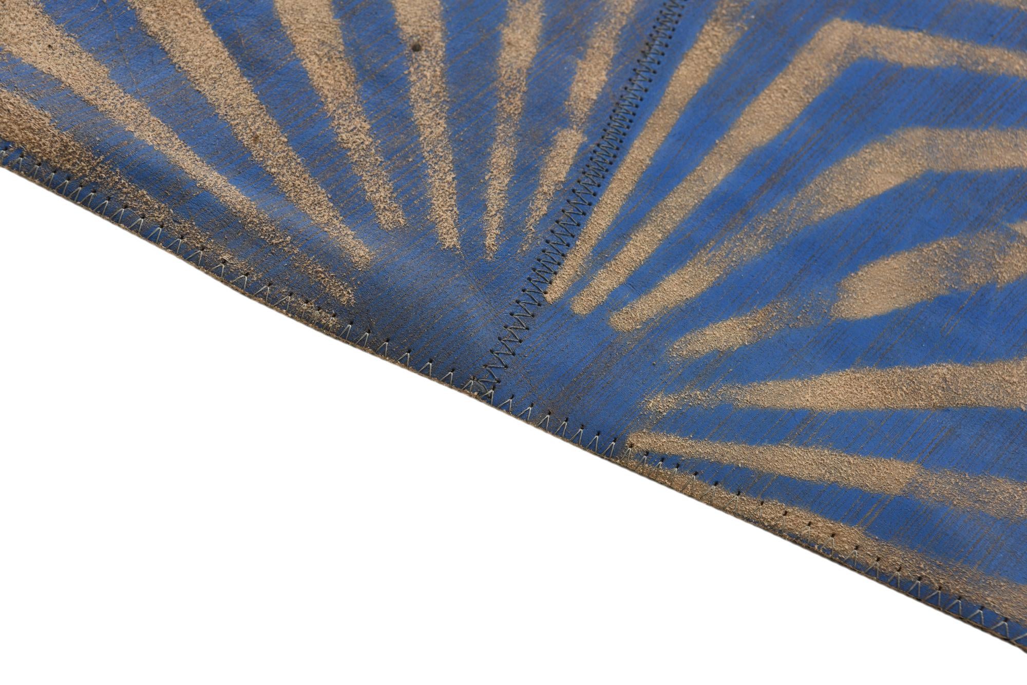 5' 3 x 8' Cowhide Leather Rug