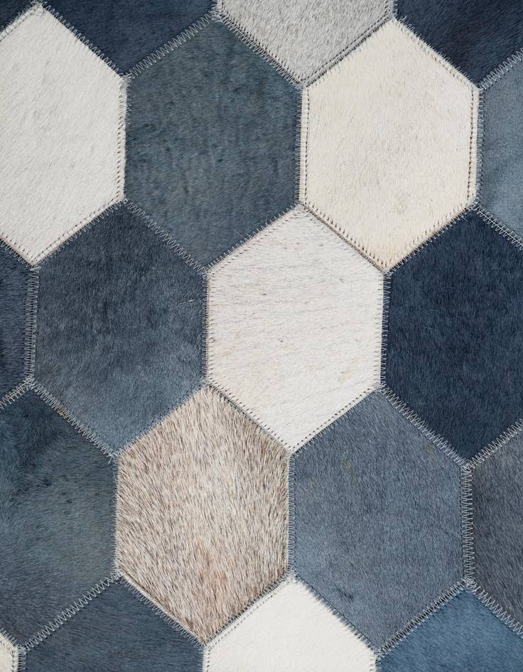 Detail image of 5' x 7' 9 Cowhide Leather Rug