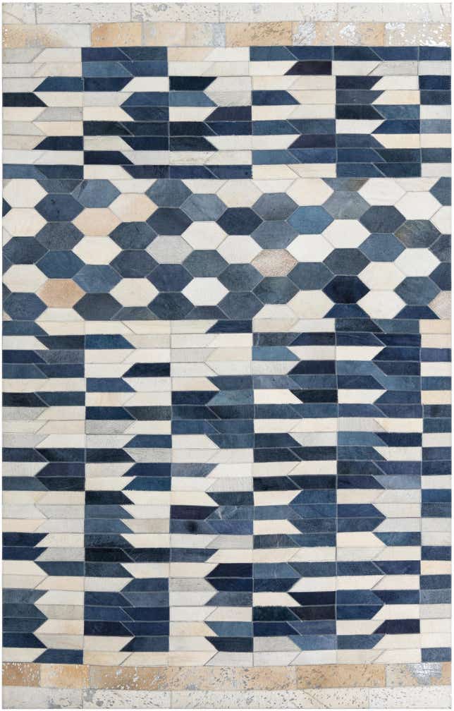 5' x 7' 9 Cowhide Leather Rug