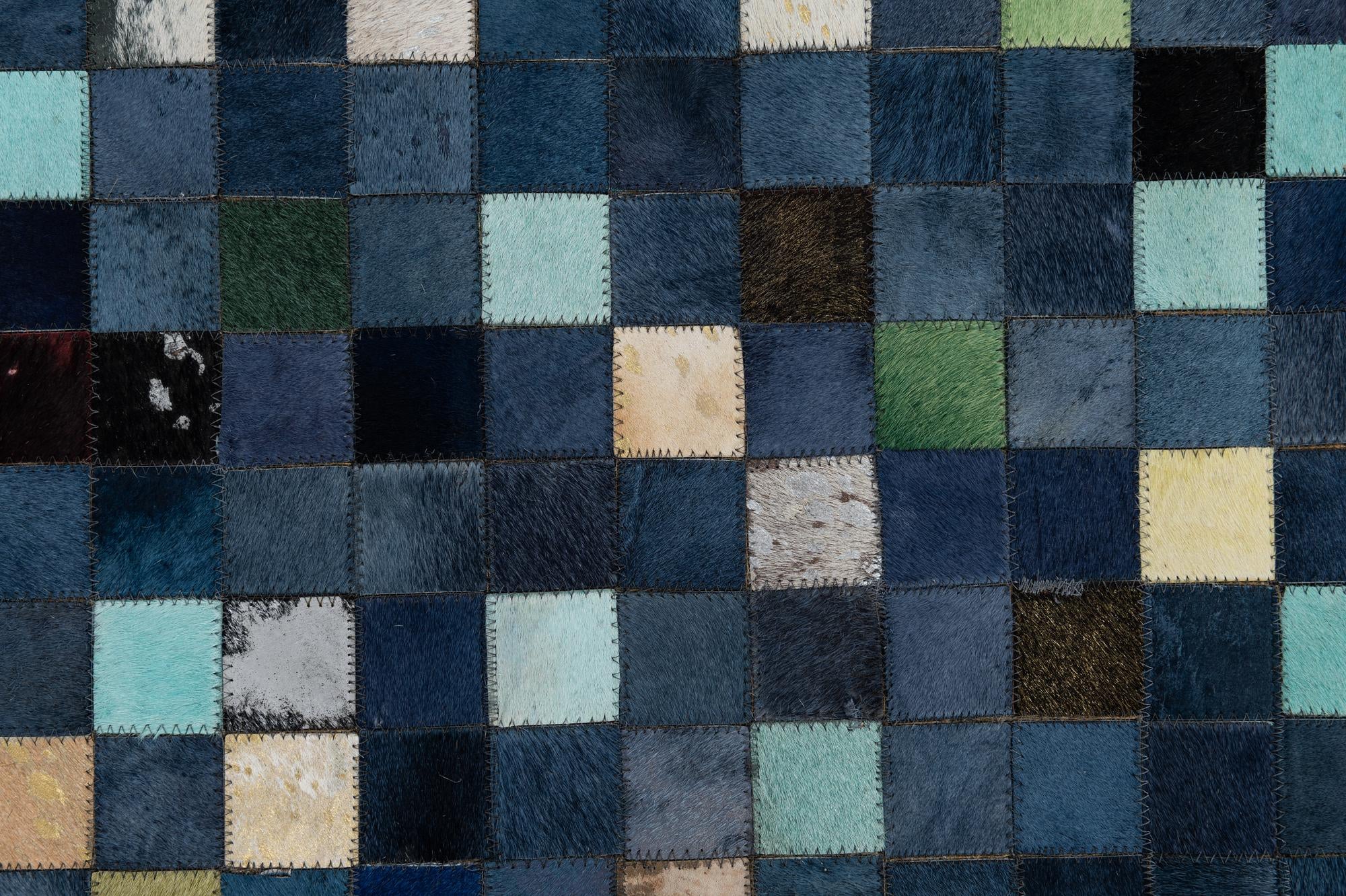 5' 1 x 8' Cowhide Leather Rug