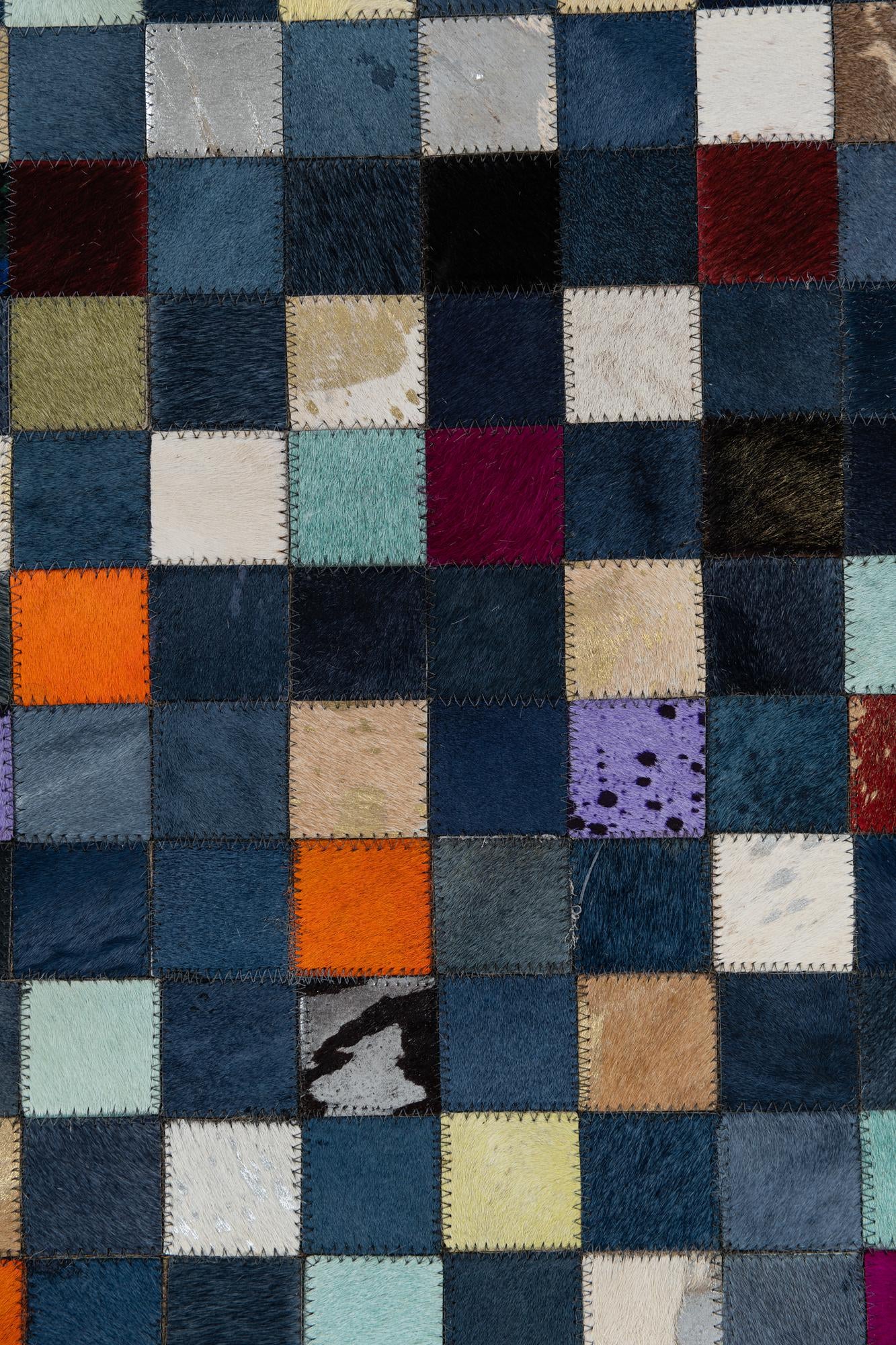 5' 1 x 8' Cowhide Leather Rug