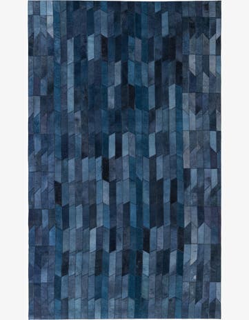 4' 9 x 7' 8 Cowhide Leather Rug