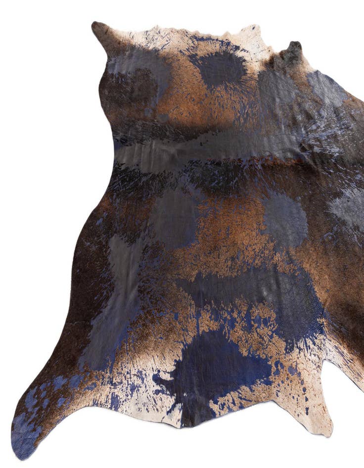 Detail image of 6' 7 x 7' 1 Cowhide Leather Rug