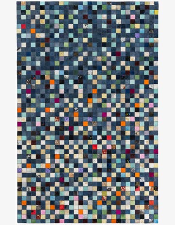 5' 1 x 8' Cowhide Leather Rug