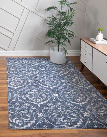 Blue Damask Rug