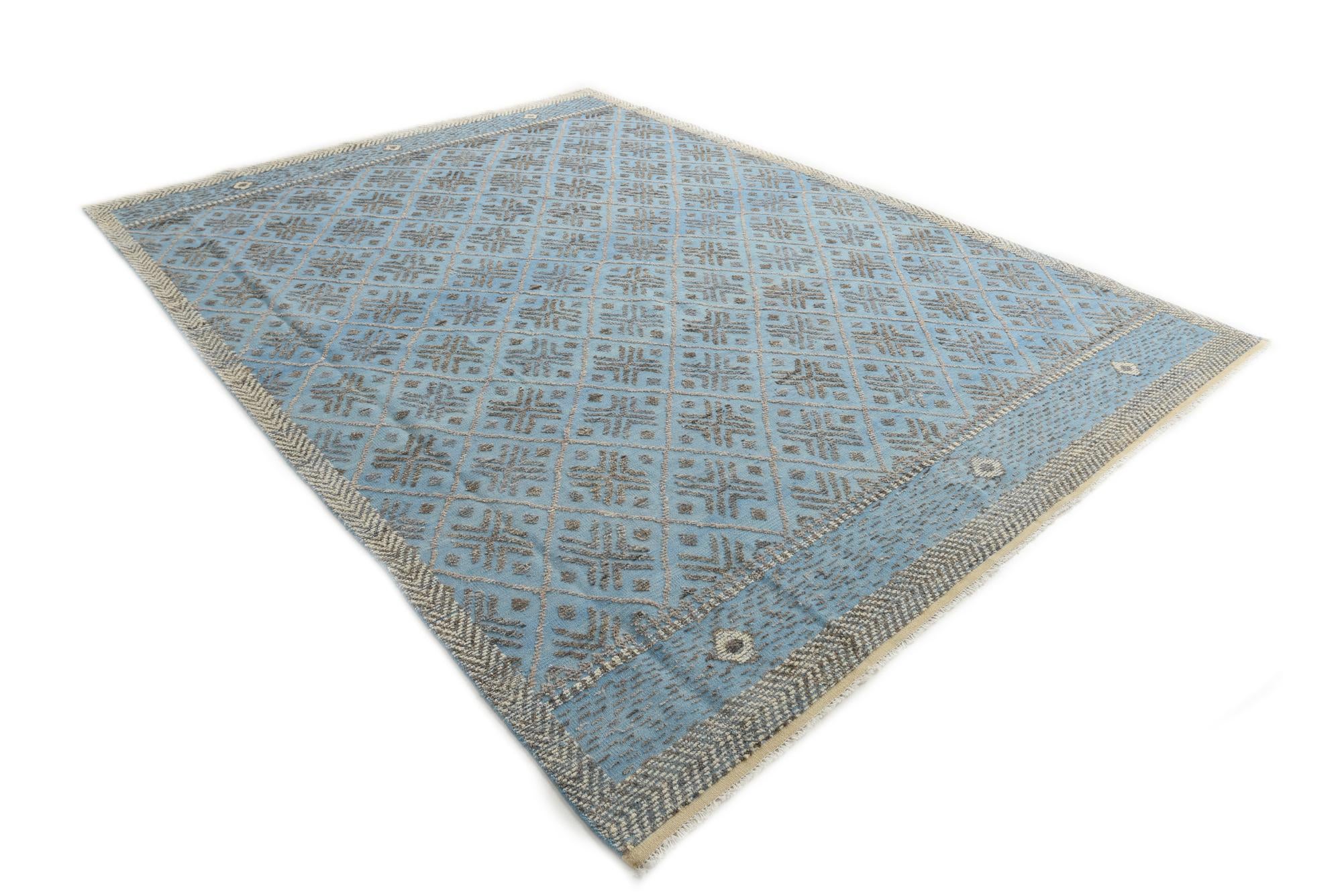 9' x 12' 4 Hand Knotted Darya Wool Rug