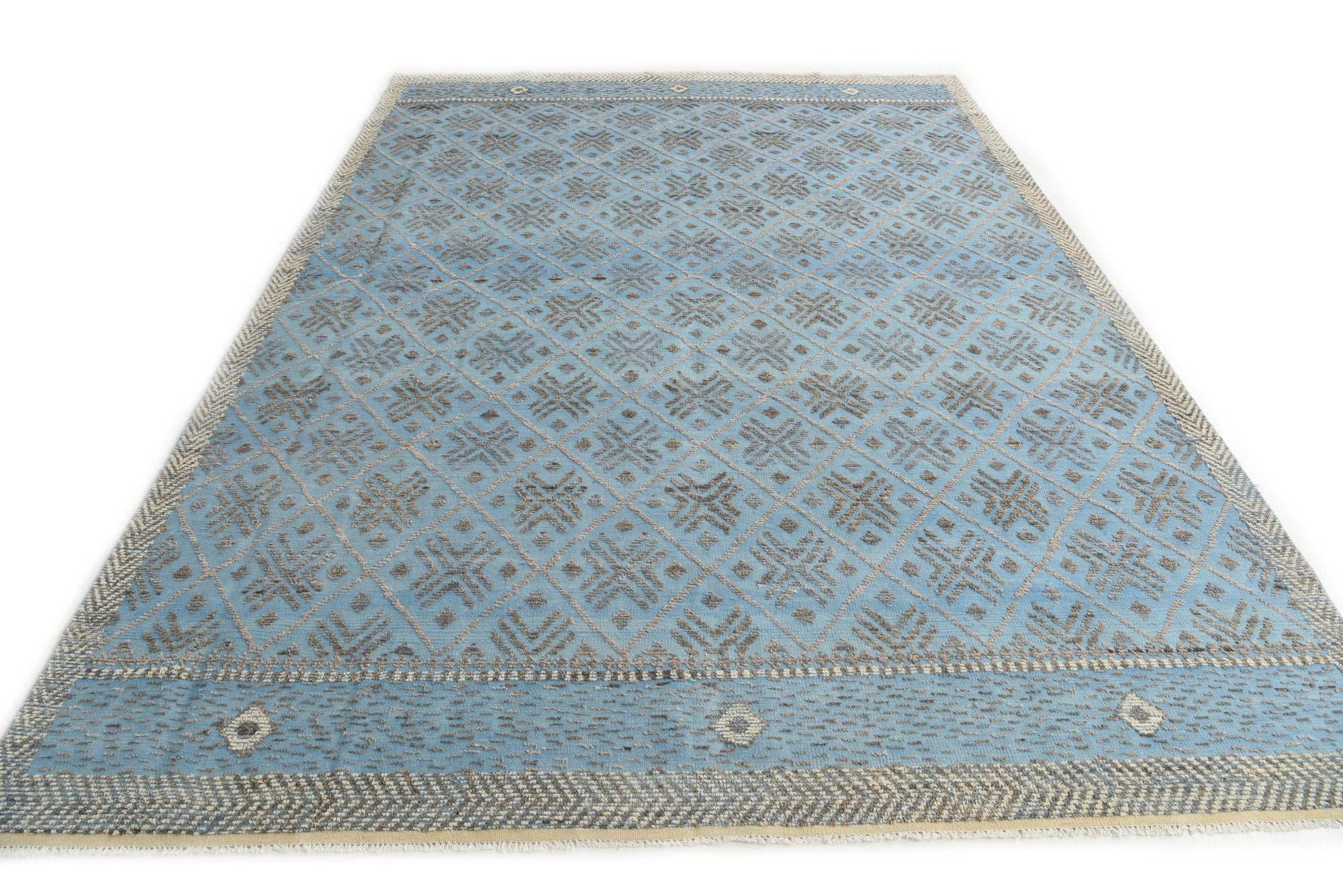 9' x 12' 4 Hand Knotted Darya Wool Rug