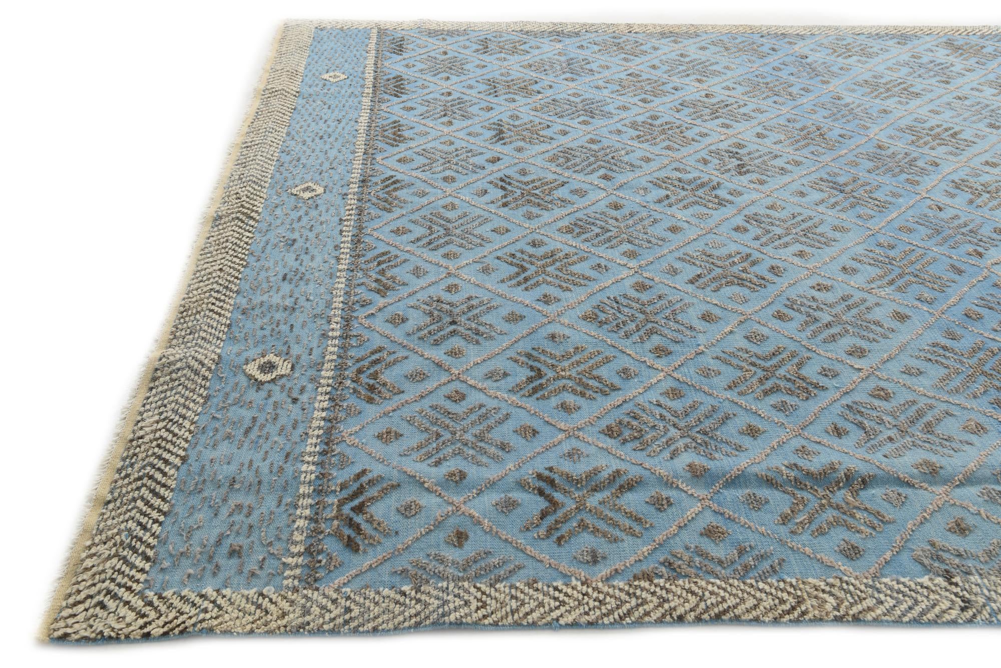 9' x 12' 4 Hand Knotted Darya Wool Rug