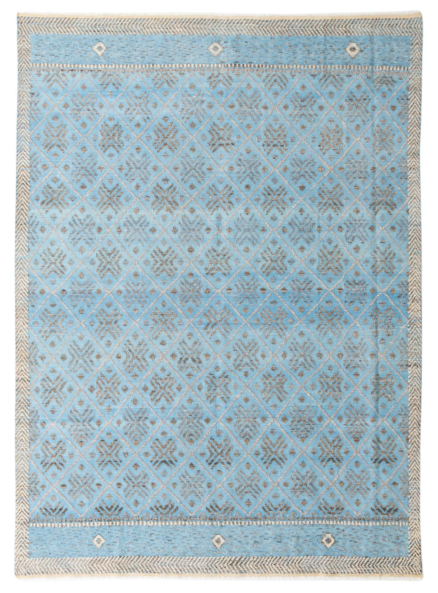 9' x 12' 4 Hand Knotted Darya Wool Rug