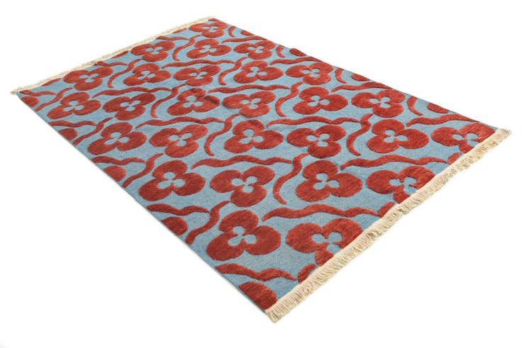 Detail image of 4' 2 x 6' 4 Hand Knotted Darya Wool Rug