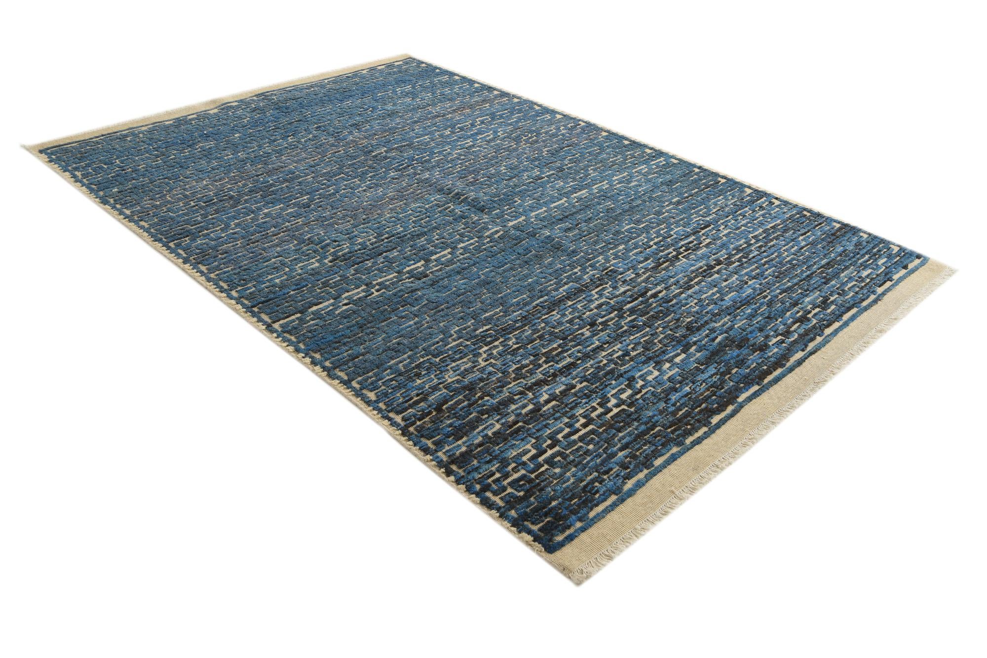 6' 8 x 9' 8 Hand Knotted Darya Wool Rug